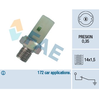 Слика на Сензор за внос на масло FAE 12370 за Renault 19 Chamade 1.8 16V (L53D) - 135 коњи бензин