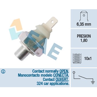 Слика на Сензор за внос на масло FAE 12910 за Seat Inca (6K9) 1.6 i - 75 коњи бензин