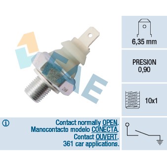 Слика на Сензор за внос на масло FAE 12930 за Seat Toledo (1L) 1.8 16V - 125 коњи бензин