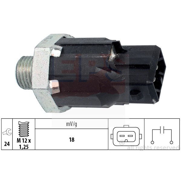 Слика на сензор за детонационо согорување EPS Made in Italy - OE Equivalent 1.957.224 за Nissan Kubistar Box 1.6 16V - 95 коњи бензин