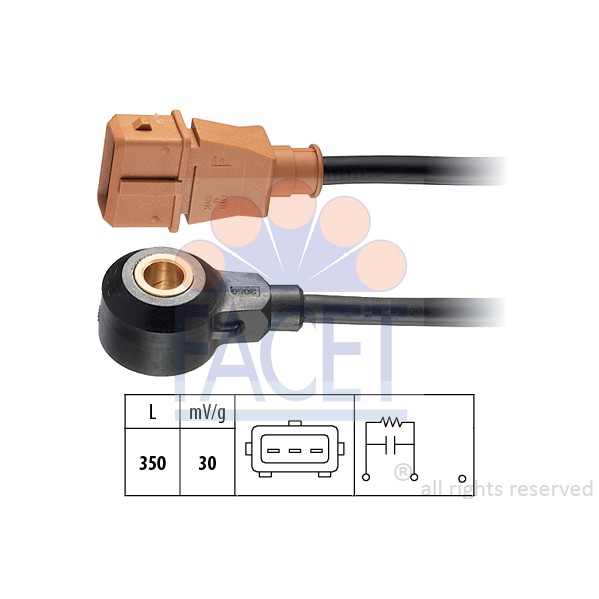 Слика на сензор за детонационо согорување FACET Made in Italy - OE Equivalent 9.3064 за VW Corrado (53i) 2.9 VR6 - 190 коњи бензин