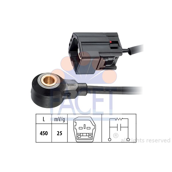 Слика на сензор за детонационо согорување FACET Made in Italy - OE Equivalent 9.3091 за Mazda 2 Hatchback (DY) 1.6 - 101 коњи бензин