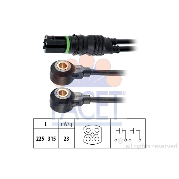 Слика на сензор за детонационо согорување FACET Made in Italy - OE Equivalent 9.3132 за BMW 3 Cabrio E46 320 Ci - 163 коњи бензин