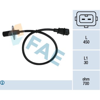 Слика на Сензор за обртаи на мотор FAE 79001 за Fiat Ducato BOX 230L 2.8 TDI 4x4 - 122 коњи дизел