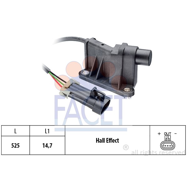 Слика на Сензор за положба на брегаста осовина FACET Made in Italy - OE Equivalent 9.0315 за Opel Astra G Saloon 1.6 16V - 101 коњи бензин