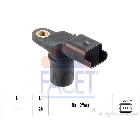 Слика на Сензор за положба на брегаста осовина FACET Made in Italy - OE Equivalent 9.0348 за Nissan Note (E11) 1.5 dCi - 68 коњи дизел