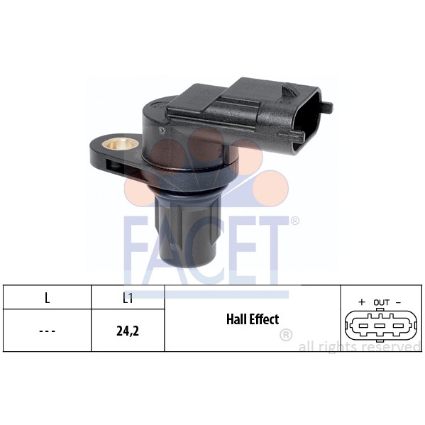 Слика на Сензор за положба на брегаста осовина FACET Made in Italy - OE Equivalent 9.0361 за Saab 9-5 Sedan (YS3G) 1.6 Turbo - 180 коњи бензин