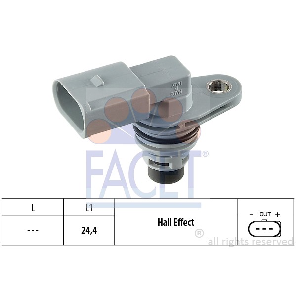 Слика на Сензор за положба на брегаста осовина FACET Made in Italy - OE Equivalent 9.0368 за VW Polo 5 (6R) 1.4 BiFuel - 82 коњи Бензин/Автогаз (LPG)