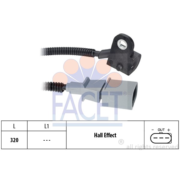 Слика на Сензор за положба на брегаста осовина FACET Made in Italy - OE Equivalent 9.0535 за Seat Leon (1P1) 1.9 TDI - 105 коњи дизел