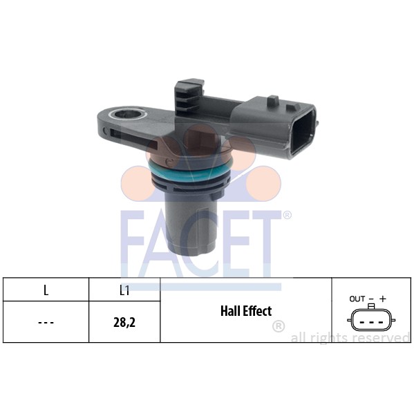 Слика на Сензор за положба на брегаста осовина FACET Made in Italy - OE Equivalent 9.0616 за Dacia Logan MCV2 TCe 90 LPG - 90 коњи Бензин/Автогаз (LPG)