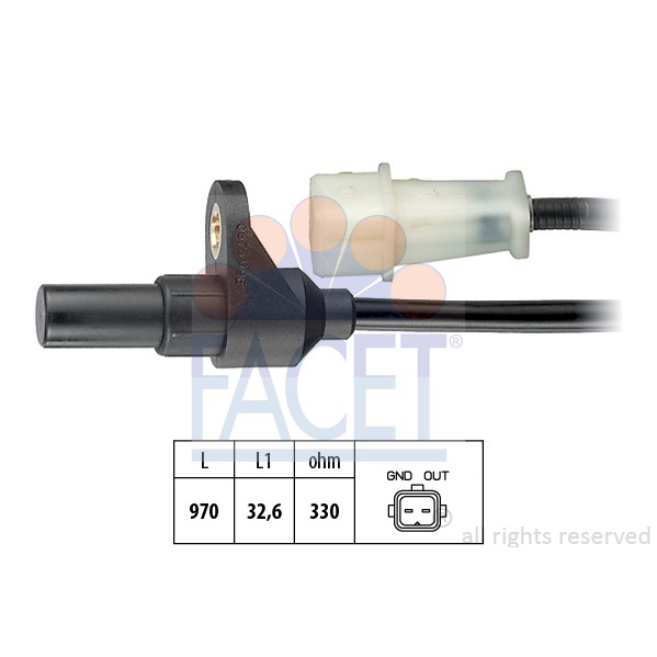 Слика на Сензор за положба на радалица FACET Made in Italy - OE Equivalent 9.0373 за Volvo S40 Sedan (VS) 2.0 T - 163 коњи бензин