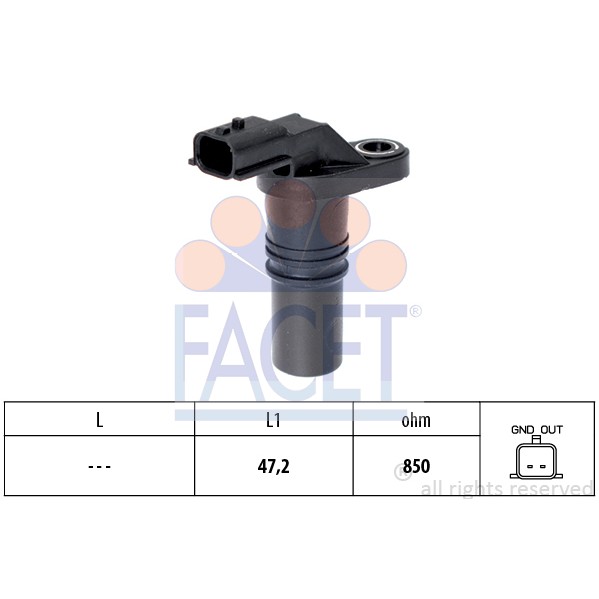 Слика на Сензор за положба на радалица FACET Made in Italy - OE Equivalent 9.0645 за Renault Laguna 3 (BT0-1) 1.5 dCi (BT00, BT0A, BT0T, BT1J) - 110 коњи дизел