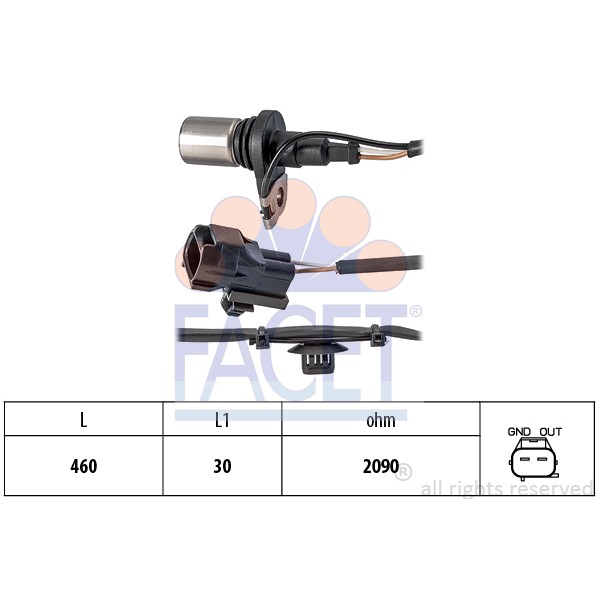 Слика на Сензор за положба на радалица FACET Made in Italy - OE Equivalent 9.0720 за Toyota MR2 (W3) 1.8 16V VT-i (ZZW30) - 140 коњи бензин