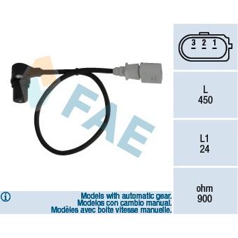 Слика на Сензор за положба на радалица FAE 79055 за VW Phaeton (3D2) 3.2 V6 - 241 коњи бензин