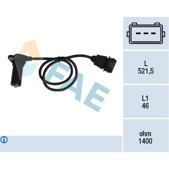 Слика на Сензор за положба на радалица FAE 79065 за VW Caddy 2 Box (9K9A) 1.9 SDI - 64 коњи дизел