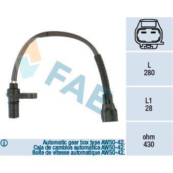 Слика на Сензор за положба на радалица FAE 79123 за Volvo S40 Sedan (VS) 1.9 T4 - 200 коњи бензин