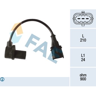 Слика на Сензор за положба на радалица FAE 79481 за камион Iveco Eurocargo 140 E 21 tector, 140 E 21 P, 140 E 21 FP - 209 коњи дизел