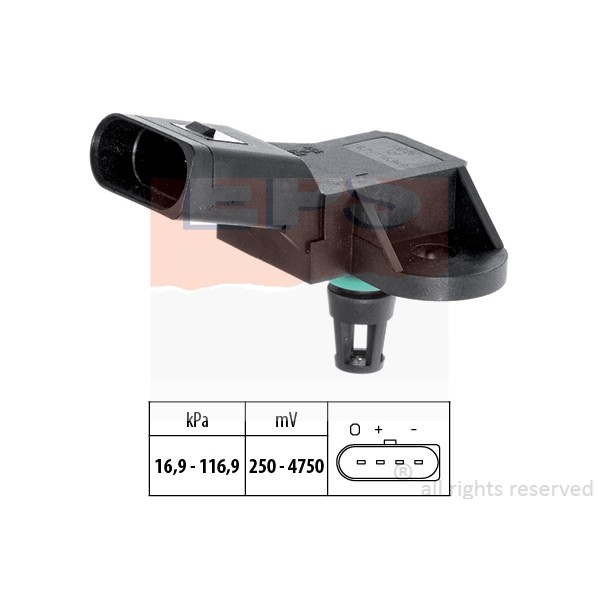 Слика на сензор за притисок на воздух, регулирање на висината EPS Made in Italy - OE Equivalent 1.993.226 за Audi A5 (8T3) S5 quattro - 354 коњи бензин
