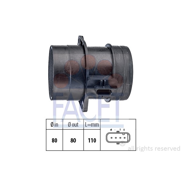 Слика на сензор за проток на воздух FACET Made in Italy - OE Equivalent 10.1446 за VW Arteon (3H7) 2.0 TDI - 150 коњи дизел