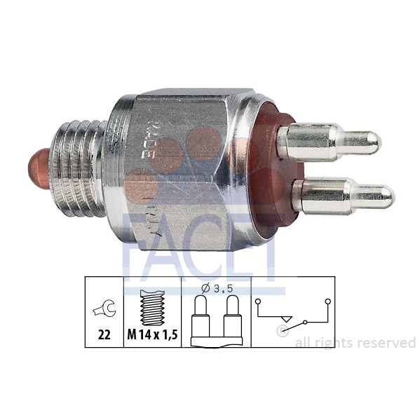 Слика на Сензор за рикверц светло FACET Made in Italy - OE Equivalent 7.6036 за Volvo 940 Estate 2 (945) 2.4 TD Interc. - 122 коњи дизел