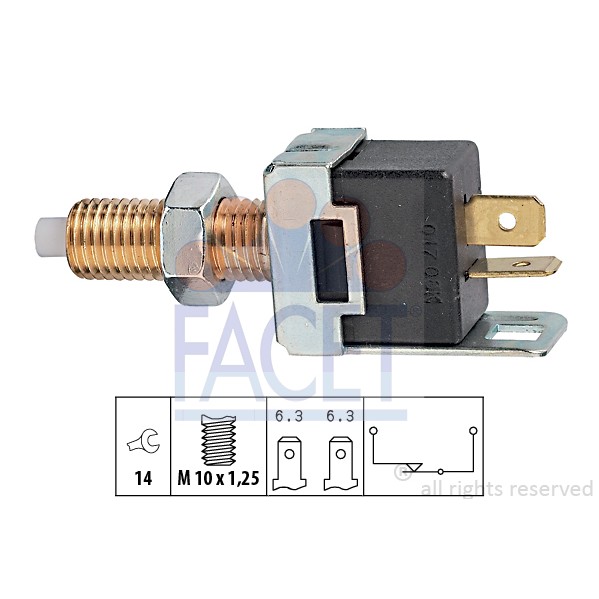 Слика на Сензор за стоп светло FACET Made in Italy - OE Equivalent 7.1017 за Mitsubishi Lancer 3 (C1A,C6A) 1.8 Diesel (C14AS) - 60 коњи дизел