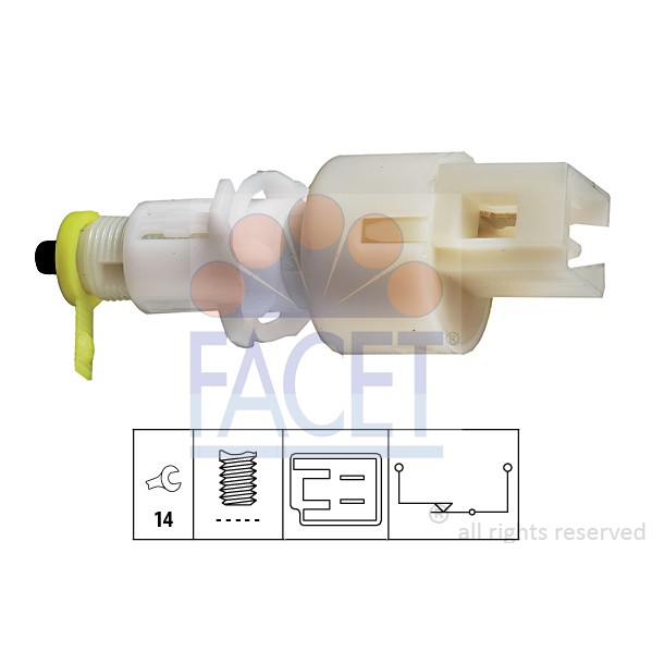 Слика на Сензор за стоп светло FACET Made in Italy - OE Equivalent 7.1108 за Alfa Romeo 145 (930) Hatchback 1.4 i.e. 16V T.S. - 103 коњи бензин