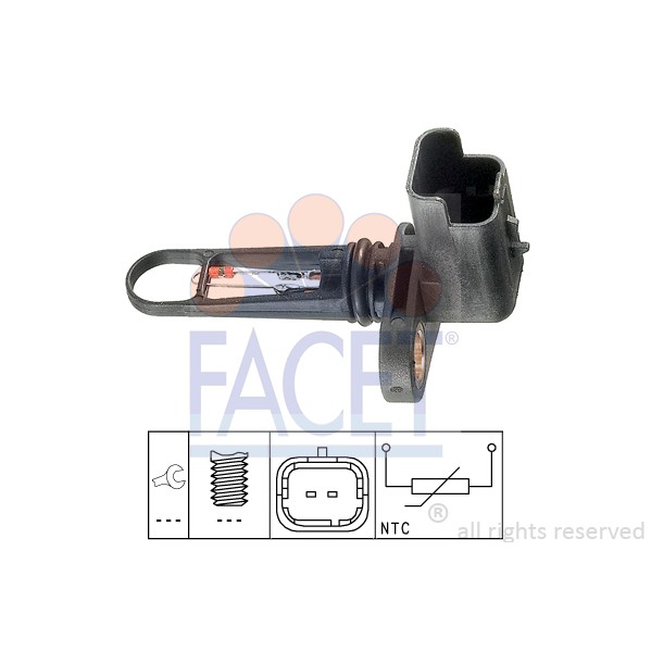 Слика на Сензор за температура на влезен воздух FACET Made in Italy - OE Equivalent 10.4021 за Fiat Scudo BOX 270 1.6 D Multijet - 90 коњи дизел