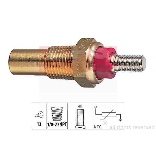 Слика на Сензор за температура EPS Made in Italy - OE Equivalent 1.830.082 за Ford Escort MK 4 (gaf,awf,abft) 1.4 - 75 коњи бензин