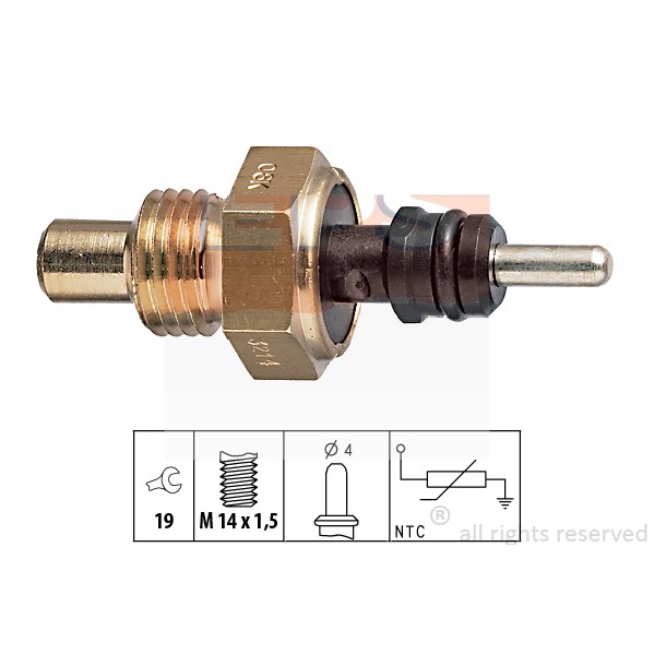 Слика на Сензор за температура EPS Made in Italy - OE Equivalent 1.830.214 за Mercedes E-class (w124) 300 Turbo-D 4-matic (124.333) - 147 коњи дизел