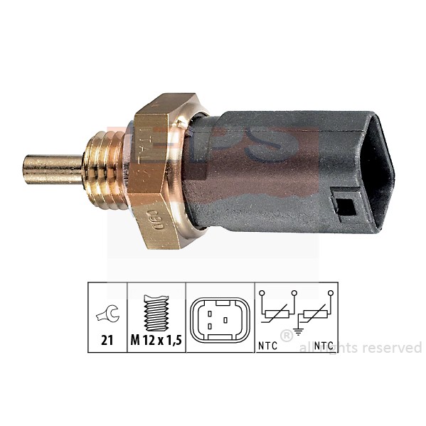 Слика на Сензор за температура EPS Made in Italy - OE Equivalent 1.830.252 за Renault Laguna 2 (BG0-1) 1.6 LPG - 107 коњи Бензин/Автогаз (LPG)