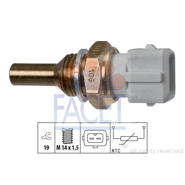 Слика на Сензор за температура FACET Made in Italy - OE Equivalent 7.3126 за VW Golf 2 (19E,1G1) 1.8 i Syncro - 90 коњи бензин