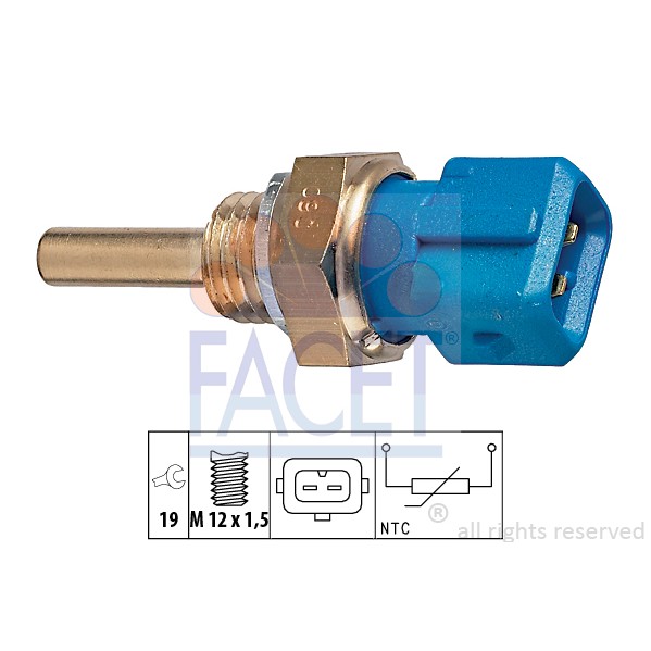 Слика на Сензор за температура FACET Made in Italy - OE Equivalent 7.3128 за Lancia Thema (834) 2000 16V (834FA) - 152 коњи бензин