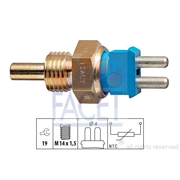 Слика на Сензор за температура FACET Made in Italy - OE Equivalent 7.3139 за Mercedes E-class (w124) 200 E (124.021) - 122 коњи бензин