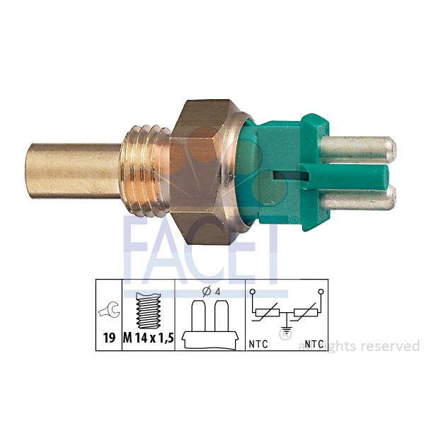 Слика на Сензор за температура FACET Made in Italy - OE Equivalent 7.3140