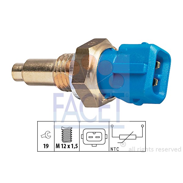 Слика на Сензор за температура FACET Made in Italy - OE Equivalent 7.3143 за Lancia Delta (831,AB0) 1.6 HF Turbo (831AB.020) - 140 коњи бензин