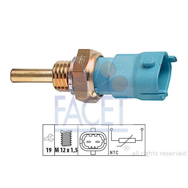 Слика на Сензор за температура FACET Made in Italy - OE Equivalent 7.3239