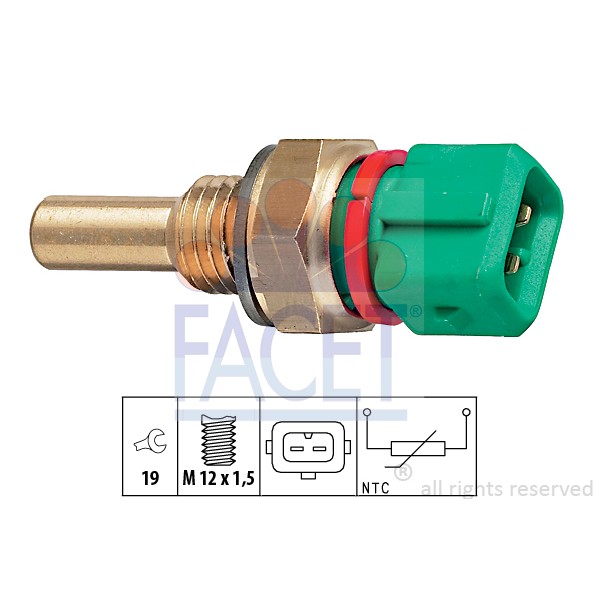 Слика на Сензор за температура FACET Made in Italy - OE Equivalent 7.3243 за Renault Laguna (B56,556) 2.9 24V (B56V) - 190 коњи бензин