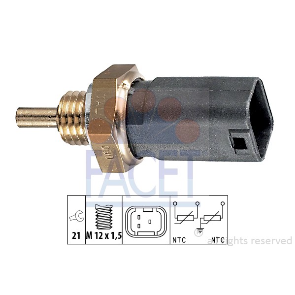 Слика на Сензор за температура FACET Made in Italy - OE Equivalent 7.3252 за Renault Laguna 2 (BG0-1) 1.8 16V (BG06, BG0J, BG0M) - 116 коњи бензин