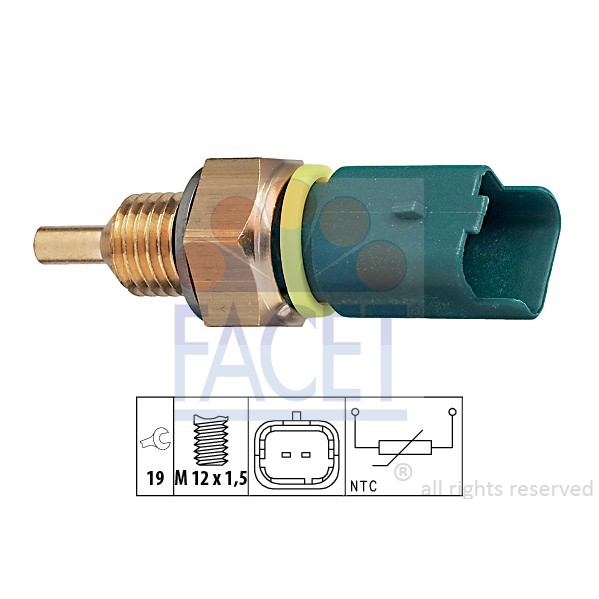 Слика на Сензор за температура FACET Made in Italy - OE Equivalent 7.3276 за Citroen Xsara Picasso N68 2.0 16V - 136 коњи бензин