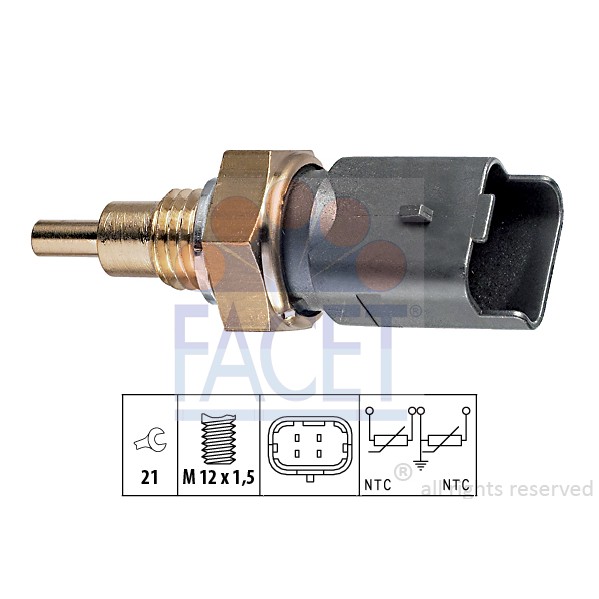 Слика на Сензор за температура FACET Made in Italy - OE Equivalent 7.3286 за Lancia Lybra (839ax) 2.0 20V (839AXH1A) - 150 коњи бензин