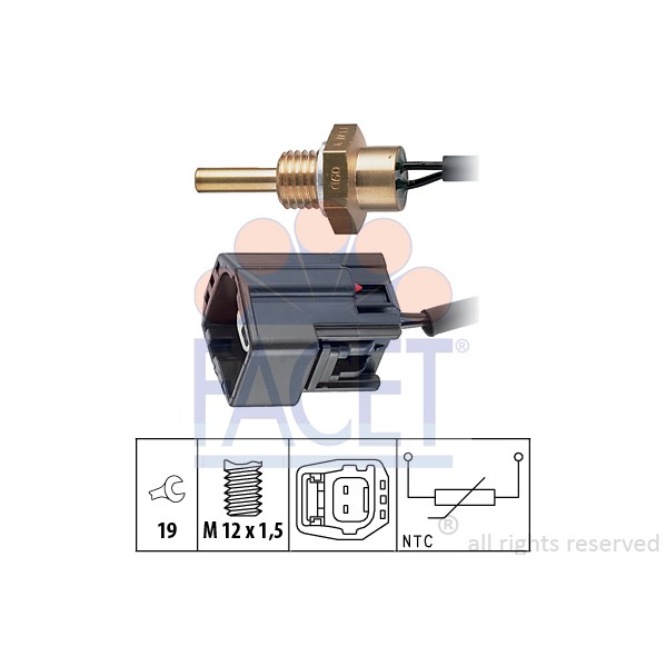 Слика на Сензор за температура FACET Made in Italy - OE Equivalent 7.3304 за Volvo S70 Saloon (P80) 2.3 - 241 коњи бензин