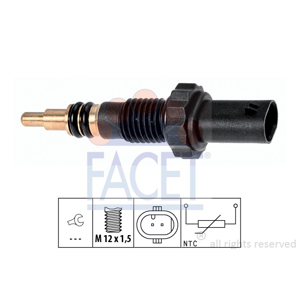 Слика на Сензор за температура FACET Made in Italy - OE Equivalent 7.3348 за BMW 1 F21 116 d - 116 коњи дизел