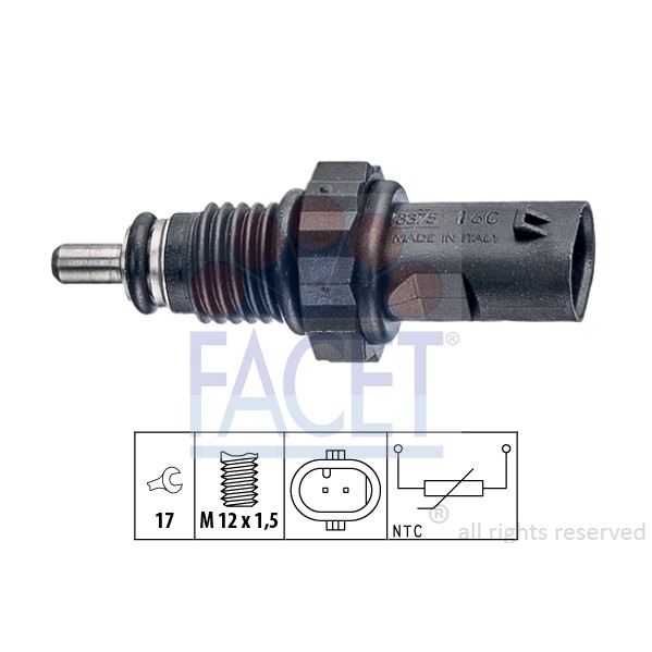 Слика на Сензор за температура FACET Made in Italy - OE Equivalent 7.3375 за BMW 1 F21 125 d - 211 коњи дизел