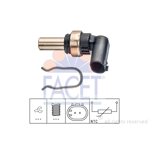 Слика на Сензор за температура FACET Made in Italy - OE Equivalent 7.3387 за Opel Astra K Sports Tourer (B16) 1.6 Turbo (35) - 200 коњи бензин