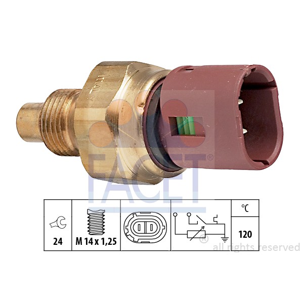 Слика на Сензор за температура FACET Made in Italy - OE Equivalent 7.3522 за Renault Megane 1 (BA0-1) 1.6 e (BA0F, BA0S) - 90 коњи бензин