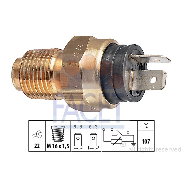 Слика на Сензор за температура FACET Made in Italy - OE Equivalent 7.3526 за камион Iveco Daily 1 Platform 30-8 (10011131, 10011132, 10011231, 10011232, 10011237, 1001 - 82 коњи дизел