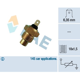 Слика на Сензор за температура FAE 31020 за Citroen CX MK2 Hatchback 25 TRi - 136 коњи бензин