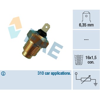 Слика на Сензор за температура FAE 31140 за Fiat Ritmo 2 138a 60 1.1 - 55 коњи бензин