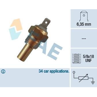 Слика на Сензор за температура FAE 31360 за Volvo 240 Saloon (P242, P244) 2.0 - 121 коњи бензин