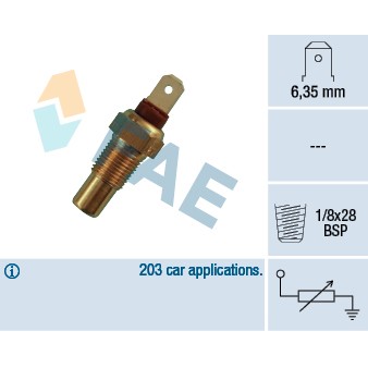 Слика на Сензор за температура FAE 31570 за Daihatsu Charade 4 G200,G202 1.3 - 60 коњи бензин